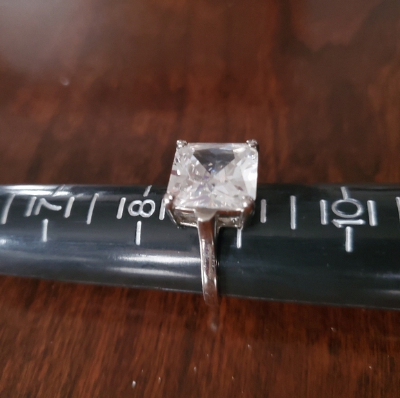 Large Clear CZ Square Ring Sz 8.75 - Picture 3 of 4